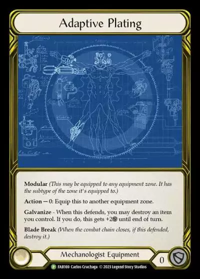 Adaptive Plating FAB169-GF - Premier Organized Play - Bright Lights - Flesh and blood card