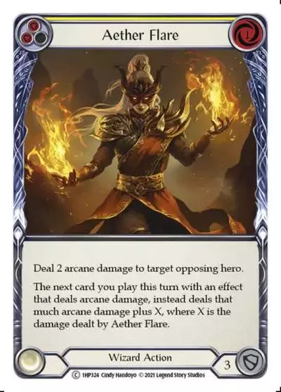 Aether Flare YELLOW 1HP324 - History Pack 1 - Flesh and blood card