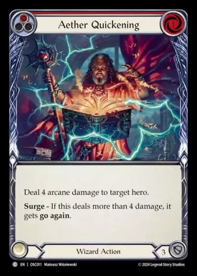 Aether Quickening RED OSC011 - Rosetta Blitz Deck - Oscilio - Flesh and blood card