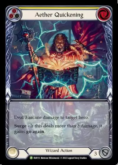 Aether Quickening YELLOW FAB113-RF - Marketing - Alpha Investments Dynasty - Flesh and blood card