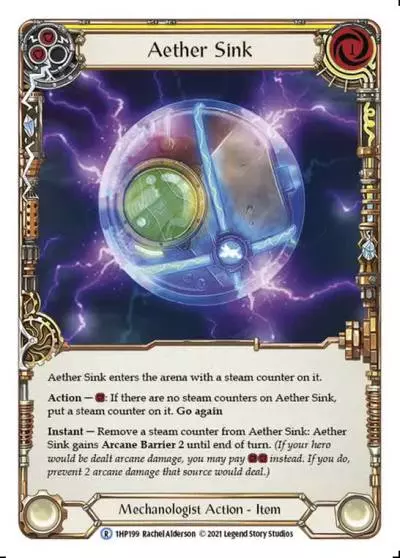 Aether Sink YELLOW 1HP199 - History Pack 1 - Flesh and blood card
