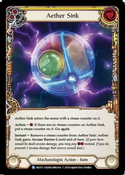 Aether Sink YELLOW U-ARC017-RF - Arcane Rising - Unlimited - Flesh and blood card