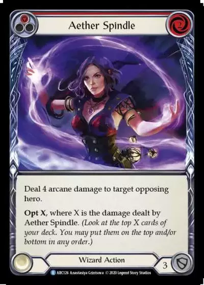 Aether Spindle RED U-ARC126-RF - Arcane Rising - Unlimited - Flesh and blood card