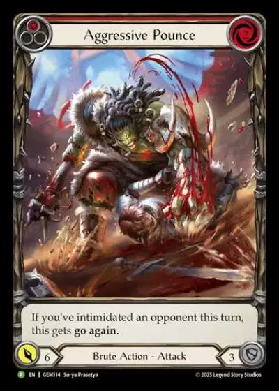 Aggressive Pounce GEM114 - GEM - Pack 4 - Flesh and blood card