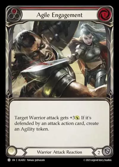 Agile Engagement RED OLA012 - Olympia - Heavy Hitters Blitz Deck - Flesh and blood card