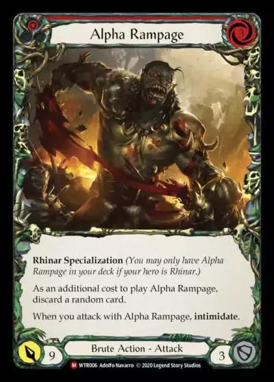 Alpha Rampage RED R-WTR006 - Welcome to Rathe - Unlimited Revised - Flesh and blood card