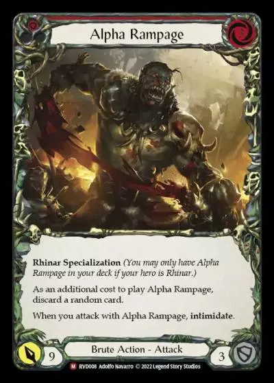 Alpha Rampage RED RVD008 - Classic Battles: Rhinar vs Dorinthea - Flesh and blood card