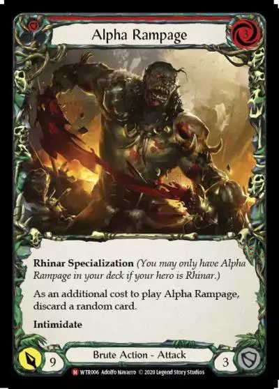 Alpha Rampage RED U-WTR006-RF - Welcome to Rathe - Unlimited - Flesh and blood card