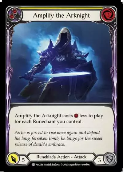 Amplify the Arknight YELLOW U-ARC095 - Arcane Rising - Unlimited - Flesh and blood card