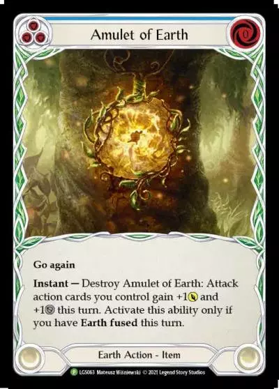 Amulet of Earth BLUE LGS063-CF - Pre-release - Tales of Aria - Flesh and blood card