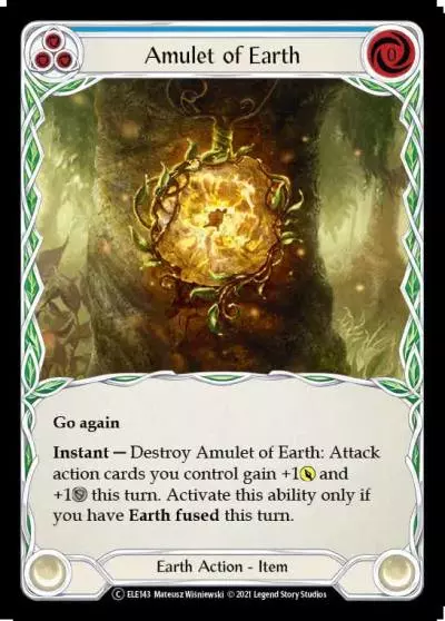 Amulet of Earth BLUE U-ELE143 - Tales of Aria - Unlimited - Flesh and blood card