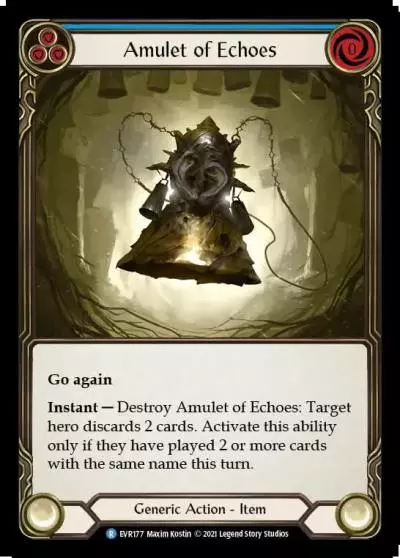 Amulet of Echoes BLUE EVR177 - Everfest - Flesh and blood card