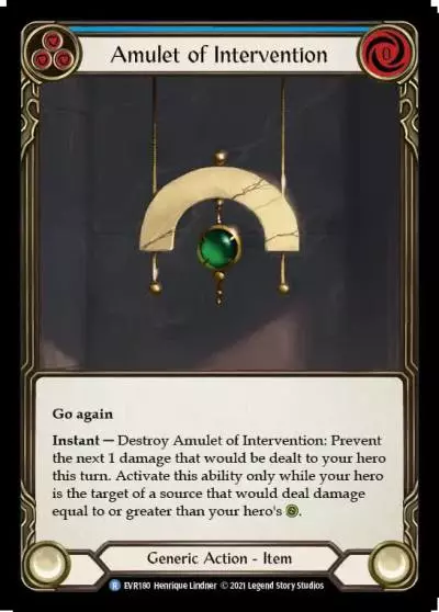 Amulet of Intervention BLUE EVR180 - Everfest - Flesh and blood card