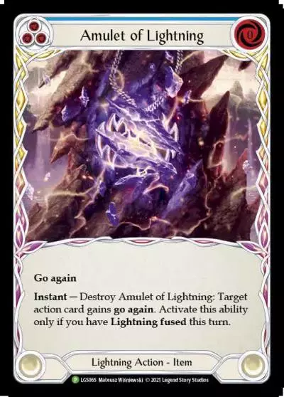 Amulet of Lightning BLUE LGS065-CF - Pre-release - Tales of Aria - Flesh and blood card