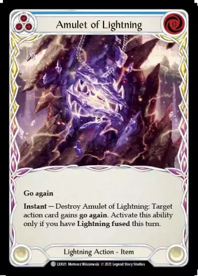 Amulet of Lightning BLUE LXI021 - Lexi - Blitz Deck - Flesh and blood card
