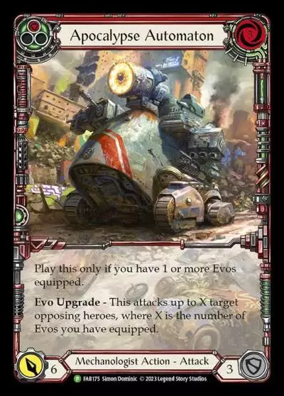 Apocalypse Automaton RED FAB175-CF - Marketing - Content Creators Bright Lights - Flesh and blood card