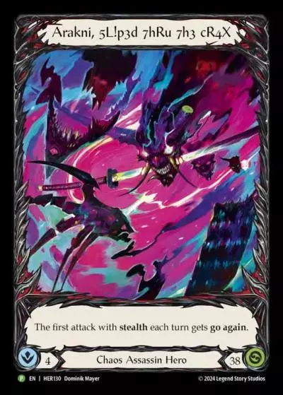 Arakni, 5L!p3d 7hRu 7h3 cR4X HER130-CF - World Premiere - The Hunted - Flesh and blood card