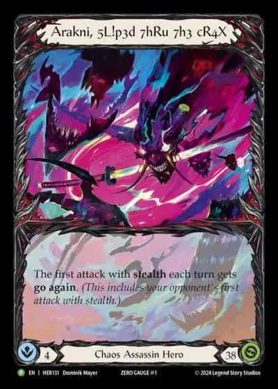 Arakni, 5L!p3d 7hRu 7h3 cR4X HER131-RF - Pre-release - The Hunted - Flesh and blood card