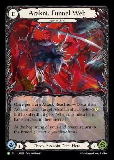Arakni, Funnel Web LGS377-RF - World Premiere - The Hunted - Flesh and blood card