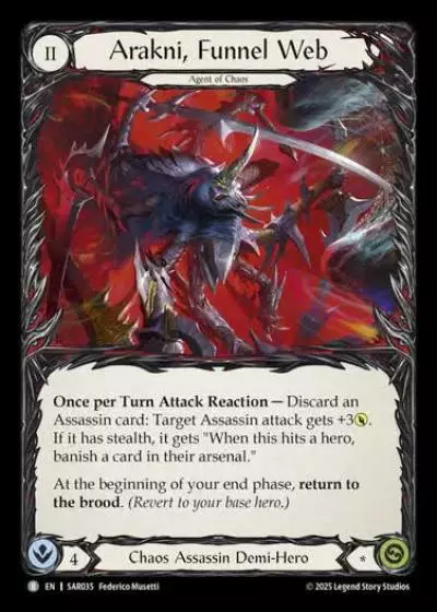 Arakni, Funnel Web SAR035 - Silver Age Chapter 2 - Arakni, Web of Deceit - Flesh and blood card