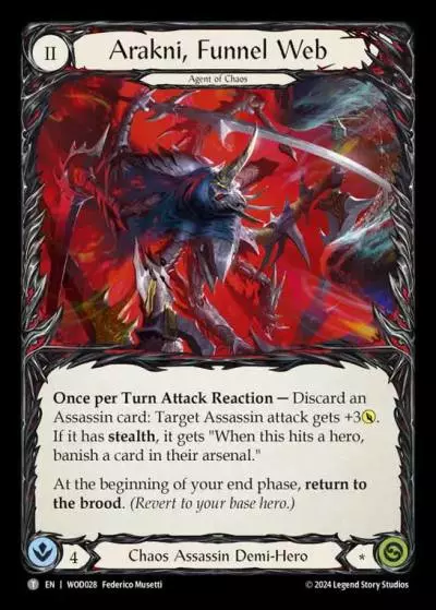 Arakni, Funnel Web WOD028 - The Hunted Blitz Deck - Arakni, Web of Deceit - Flesh and blood card