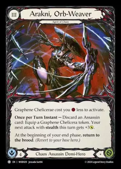 Arakni, Orb-Weaver WOD029 - The Hunted Blitz Deck - Arakni, Web of Deceit - Flesh and blood card