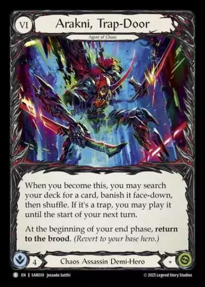 Arakni, Trap-Door SAR039 - Silver Age Chapter 2 - Arakni, Web of Deceit - Flesh and blood card
