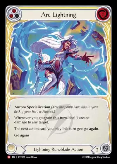 Arc Lightning YELLOW AST022 - Armory Deck - Aurora, Shooting Star - Flesh and blood card