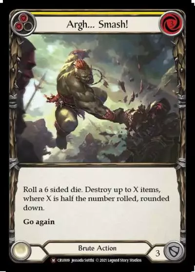 Argh... Smash! YELLOW U-CRU009-RF - Crucible of War - Unlimited - Flesh and blood card