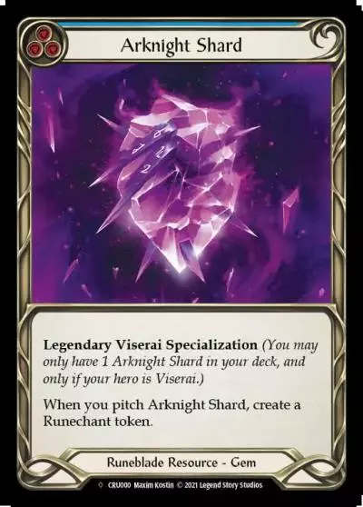 Arknight Shard BLUE U-CRU000-RF - Crucible of War - Unlimited - Flesh and blood card
