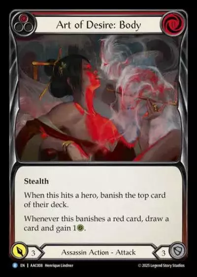 Art of Desire: Body AAC008 - Armory Deck - Arakni, 5L!p3d 7hRu 7h3 cR4X - Flesh and blood card