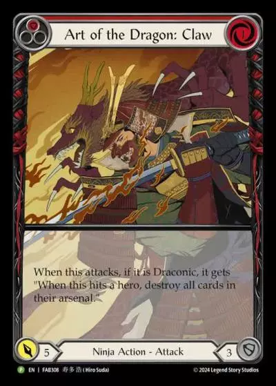 Art of the Dragon: Claw RED FAB308-RF - Calling - The Hunted - Flesh and blood card