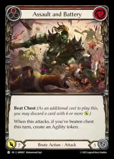Assault and Battery ARR007 - Armory Deck - Rhinar, Reckless Rampage - Flesh and blood card