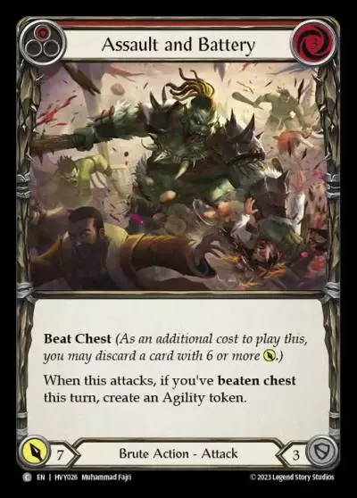 Assault and Battery RED HVY026 - Heavy Hitters - Flesh and blood card