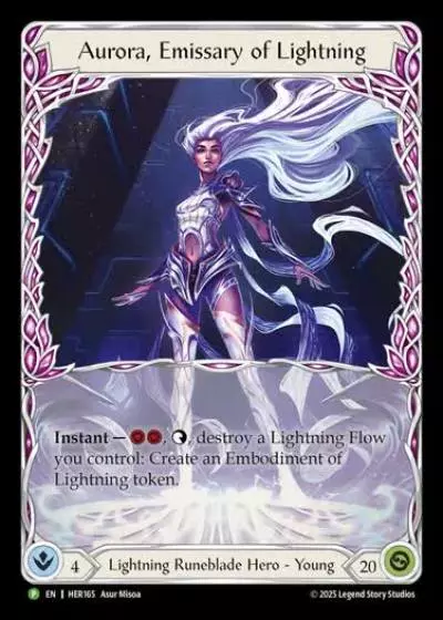 Aurora, Emissary of Lightning HER165-RF - Release Celebration - Omens of the Third Age - Flesh and blood card
