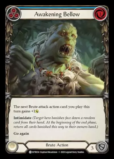 Awakening Bellow BLUE R-WTR034 - Welcome to Rathe - Unlimited Revised - Flesh and blood card