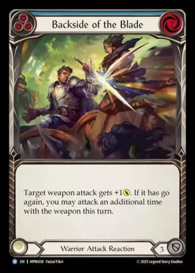 Backside of the Blade MPW038 - Mastery Pack Warrior - Flesh and blood card