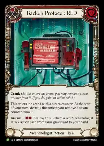 Backup Protocol: RED GEM073-CF - GEM - Pack 3 - Flesh and blood card