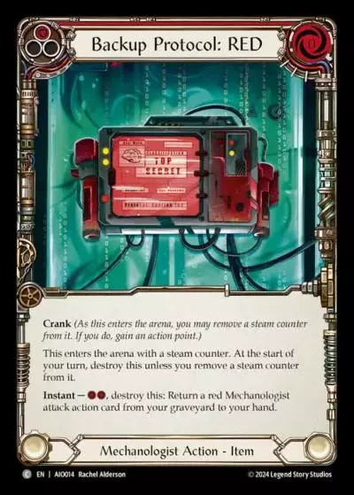 Backup Protocol: RED RED AIO014 - Armory Deck - Dash I/O - Flesh and blood card