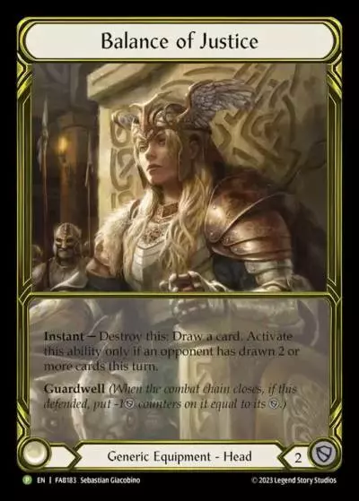 Balance of Justice FAB183-GF - Premier Organized Play - Heavy Hitters - Flesh and blood card
