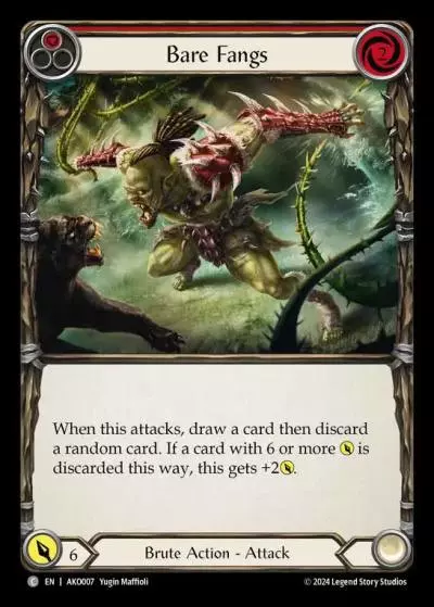 Bare Fangs RED AKO007 - Armory Deck - Kayo, Armed and Dangerous - Flesh and blood card