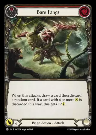 Bare Fangs RED KYO008 - Kayo - Heavy Hitters Blitz Deck - Flesh and blood card