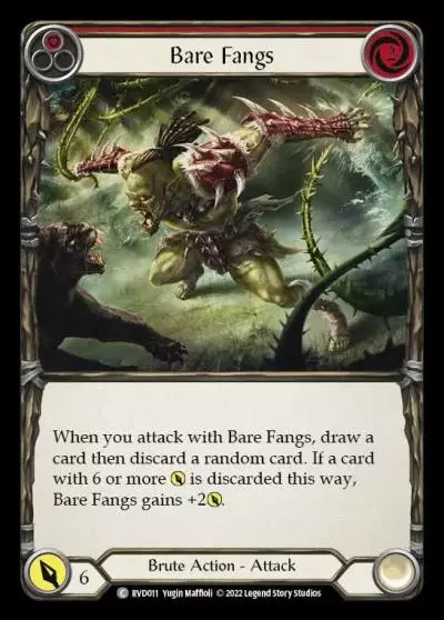 Bare Fangs RED RVD011 - Classic Battles: Rhinar vs Dorinthea - Flesh and blood card