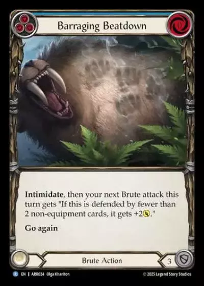 Barraging Beatdown ARR024 - Armory Deck - Rhinar, Reckless Rampage - Flesh and blood card