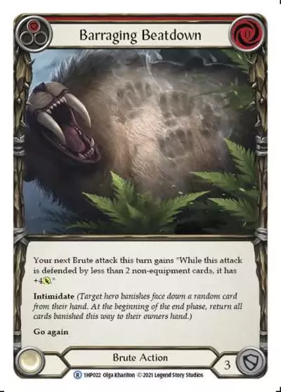 Barraging Beatdown RED 1HP022 - History Pack 1 - Flesh and blood card