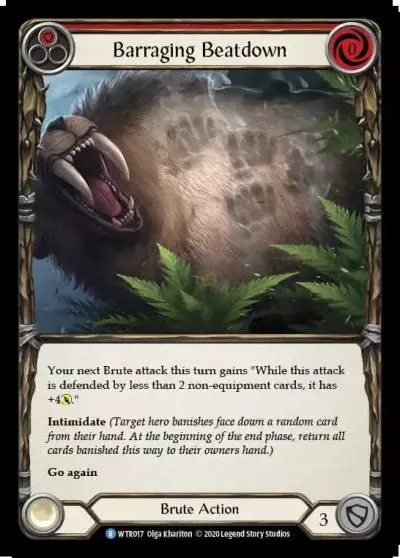Barraging Beatdown RED U-WTR017-RF - Welcome to Rathe - Unlimited - Flesh and blood card