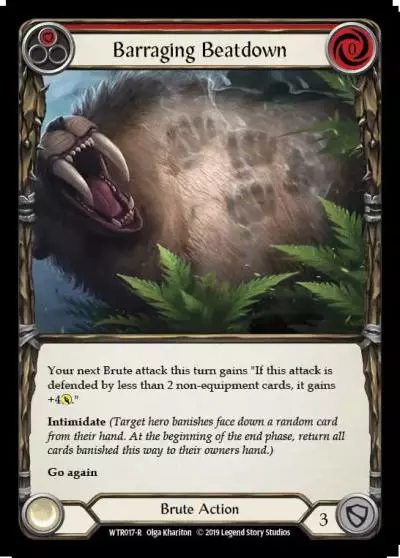 Barraging Beatdown RED WTR017 - Welcome to Rathe - Flesh and blood card