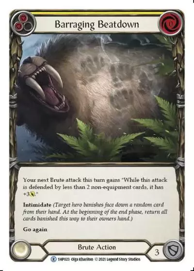Barraging Beatdown YELLOW 1HP023 - History Pack 1 - Flesh and blood card
