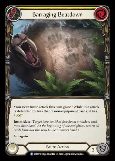 Barraging Beatdown YELLOW R-WTR018 - Welcome to Rathe - Unlimited Revised - Flesh and blood card