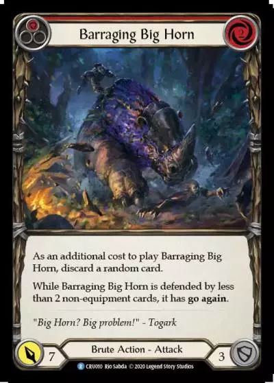 Barraging Big Horn RED CRU010 - Crucible of War - Flesh and blood card